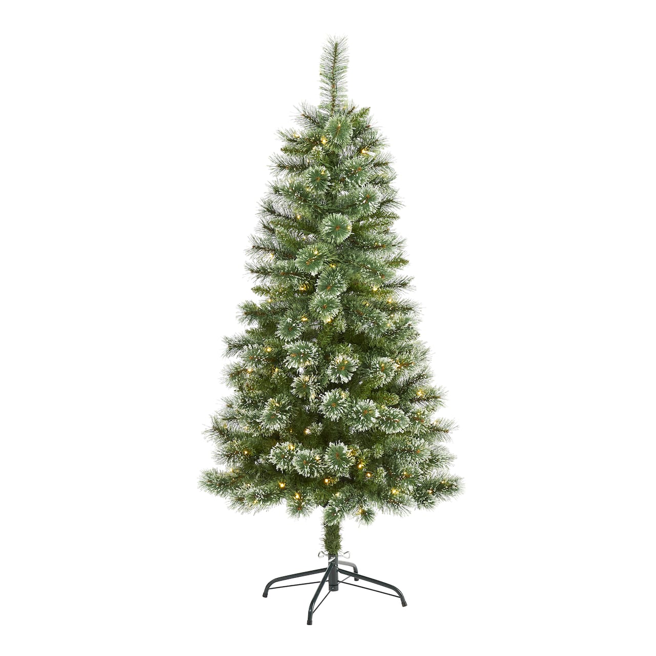 5ft. Pre-Lit Wisconsin Slim Snow Tip Pine Artificial Christmas Tree with Clear LED Lights
